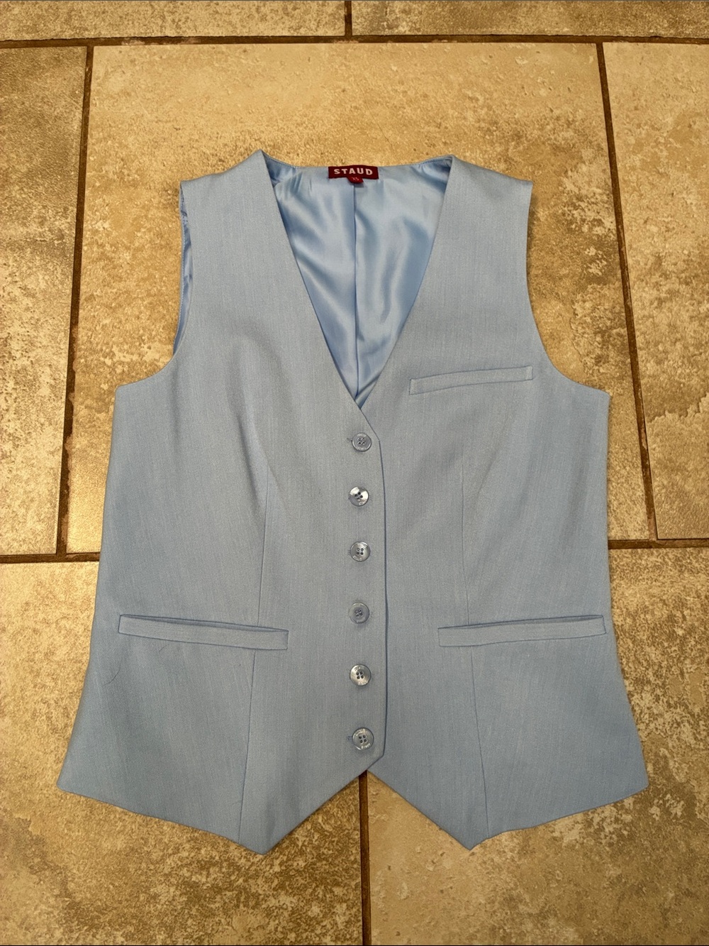 STAUD Light Blue Tailored Women's Vest